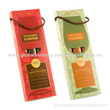 Chocolate Box with Hot Stamped Gold, Made of Cardboard, Customized Logo and Size Accepted